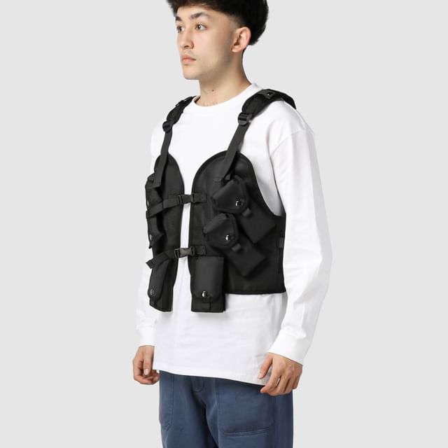 Hikuozy-Plain Utility Vest Belt Bag