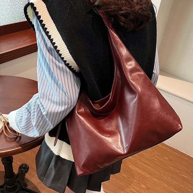 NewTown-Faux Leather Tote Bag