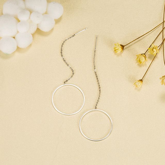 Forainer-Hoop Alloy Dangle Earring