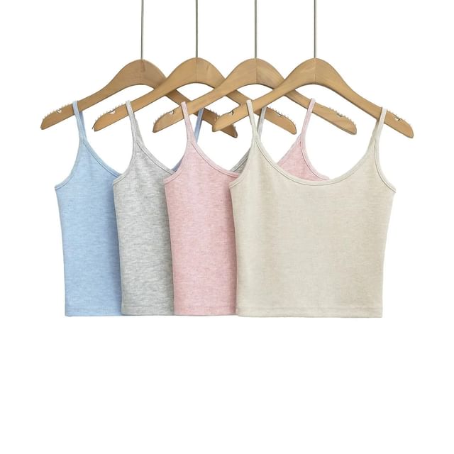Asiris-Plain Ribbed Open Back Cami Top