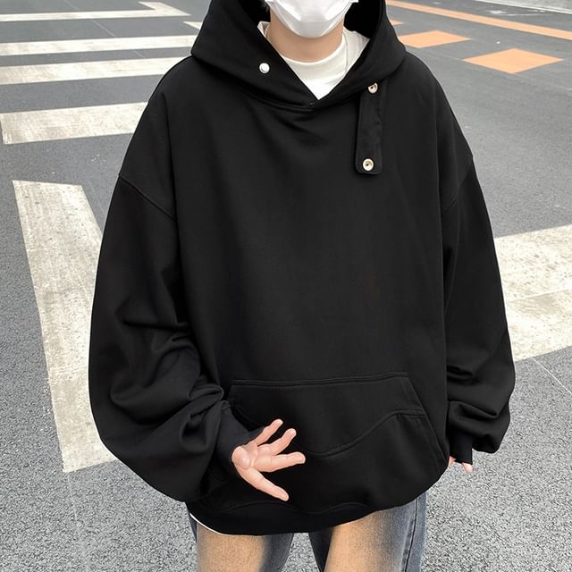 Zentrus-Drop Shoulder Plain Hoodie
