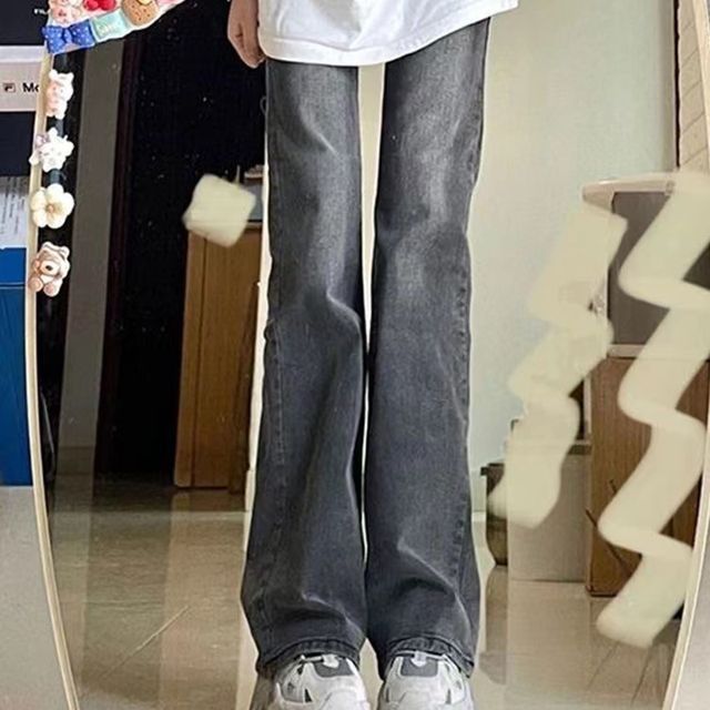 Everose-Mid Rise Washed Bootcut Jeans