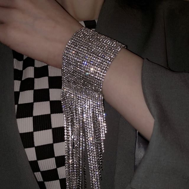 Chimerro-Rhinestone Fringe Bracelet