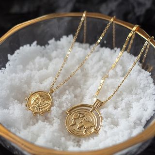 Covette - Gold Plated Medallion Necklace | YesStyle