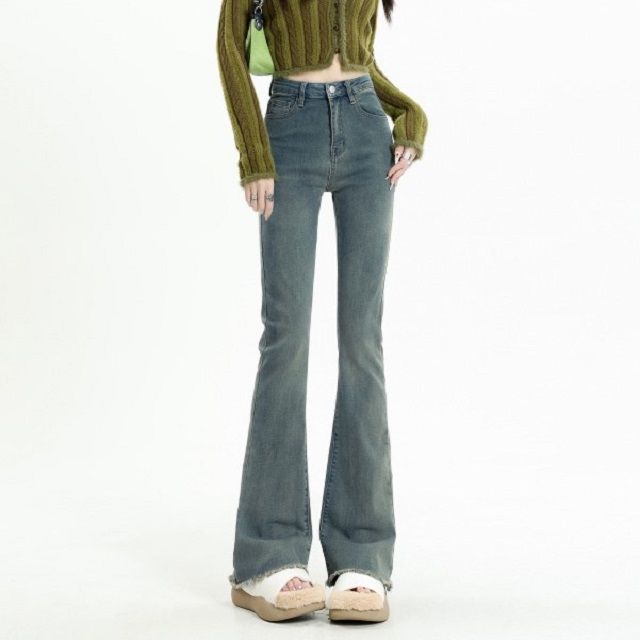 Denimot-High Waist Washed Bootcut Jeans Various Designs