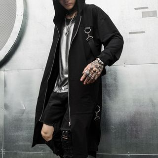 extra long zip hoodie