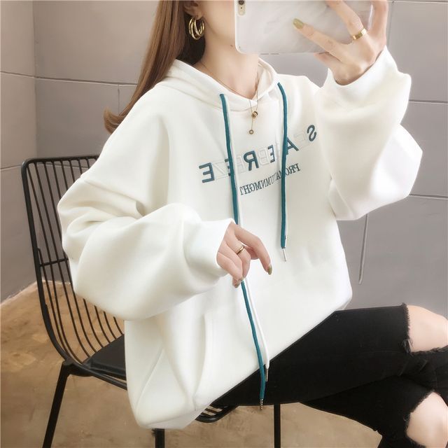 Jewie - Letter Embroidered Hoodie | YesStyle