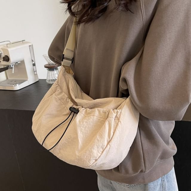Chestnut Party-Bungee Cord Plain Crossbody Bag
