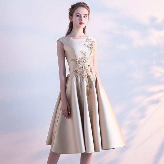 beige floral print dress Beige Floral Embellished Cape Mini Dress
