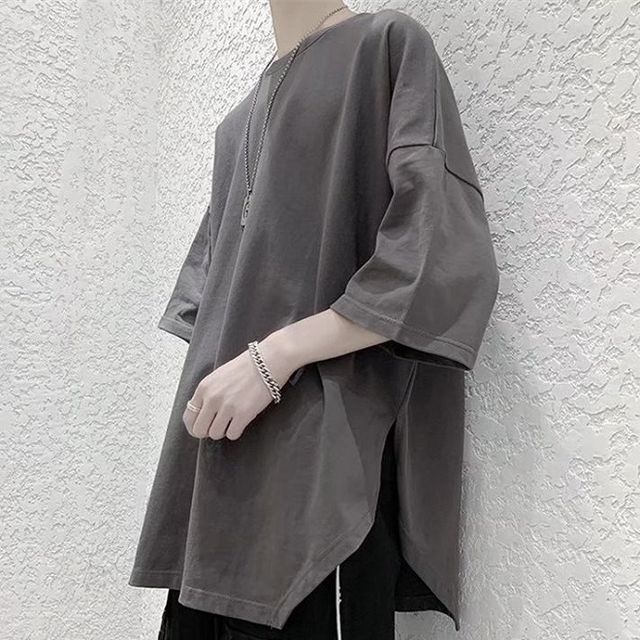 Nightbell-Short-Sleeve Slit T-Shirt
