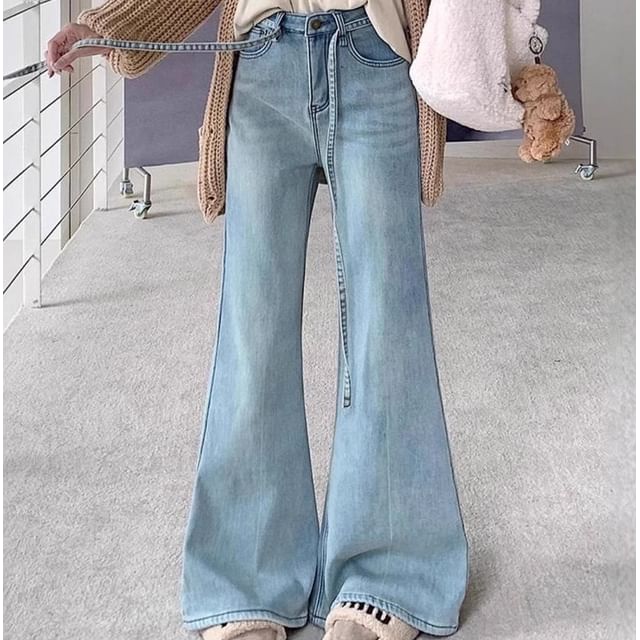 Trendycas-High Waist Flared Jeans