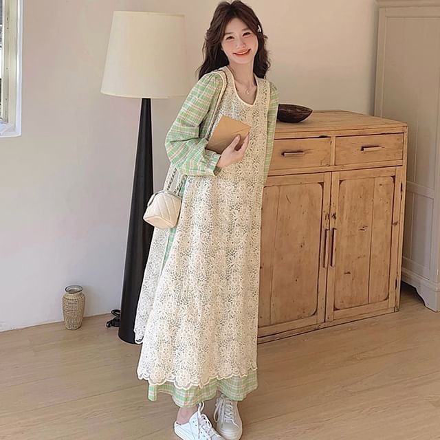 plunge a line wedding dress Threadbare Women's Mono Check A-Line Mini Pinafore Dress main image 1