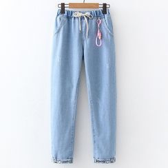 Nycto - Drawstring Wide-Leg Jeans