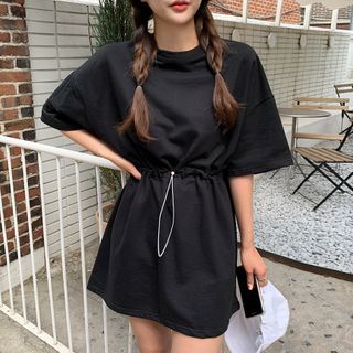 t shirt dress with drawstring waist