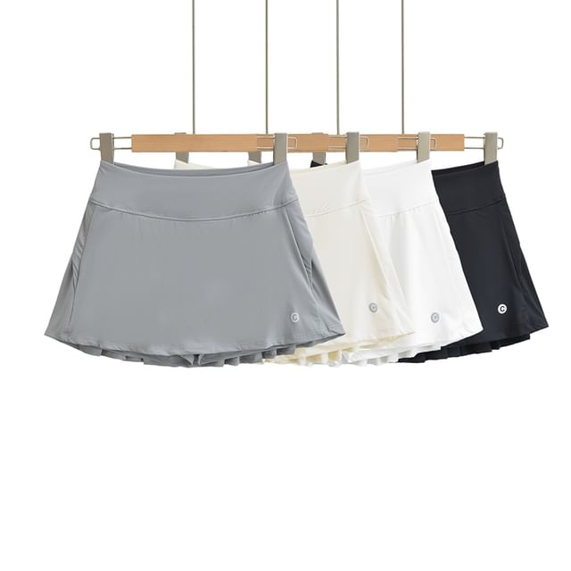 Ulark-High Waist Logo Mini Skort