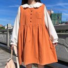 Hasna - Long-Sleeve Collared Blouse / A-Line Overall Dress
