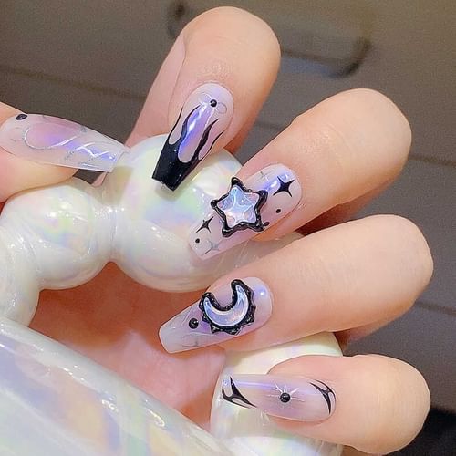 Moon rod nail parts Set 8P ♥︎·₊ 6 compartment star moon nail art