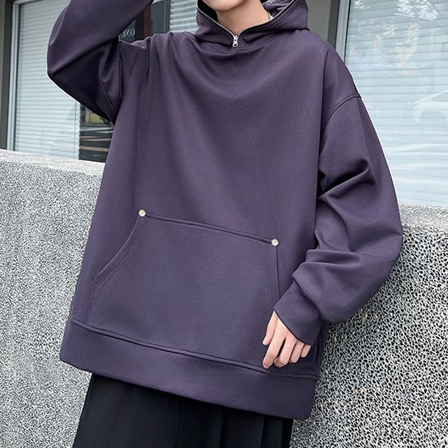 Stone Leo-Plain Zipped Hoodie