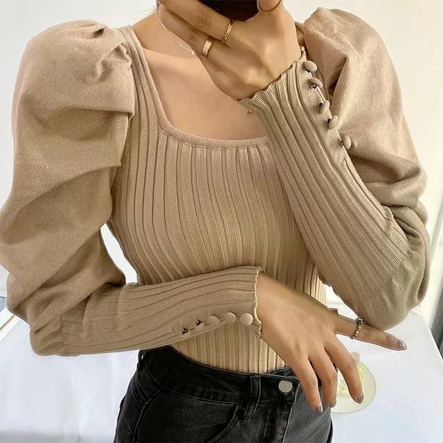 scoop neck knit top