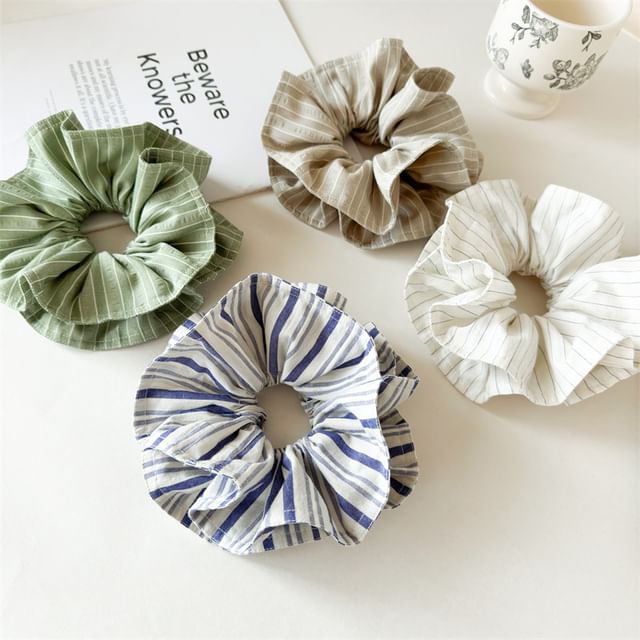 enthice-Striped Layered Scrunchie