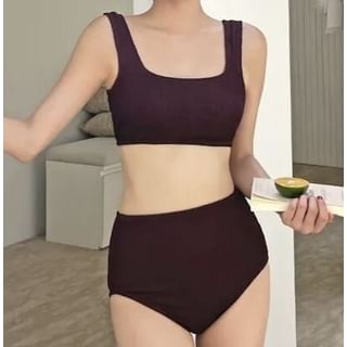 Maisee-Set Plain Bikini Top Bottom