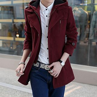 Besto - Single-Breasted Hooded Jacket | YesStyle