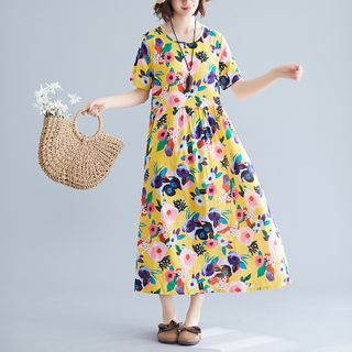 midi shift dress with sleeves