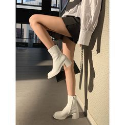 Laceuplux - Block Heel Short Boots