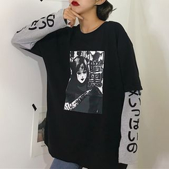 Magma - 印花长袖仿两件T裇 Magma - 印花长袖仿两件T裇