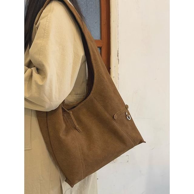 Bolso-Plain Faux Suede Tote Bag