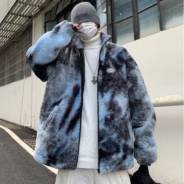 Koiyua Tie-Dye Fleece Zip-Up Jacket YesStyle