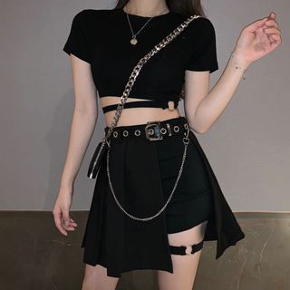 Jazzjo - Pleated A-Line Skirt / Hot 