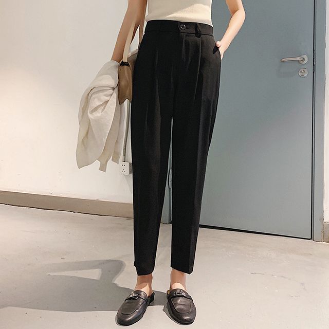 JULIONNE HighWaist Tapered Dress Pants YesStyle