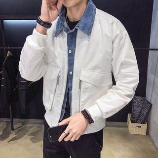 Wild Dragon-Mock Two-Piece Bomber Jacket