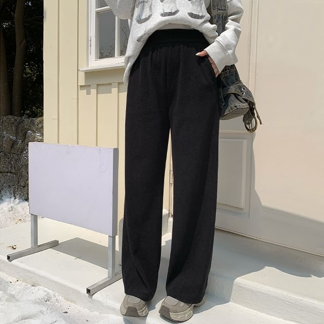 Appelsin-High Rise Corduroy Wide Leg Pants