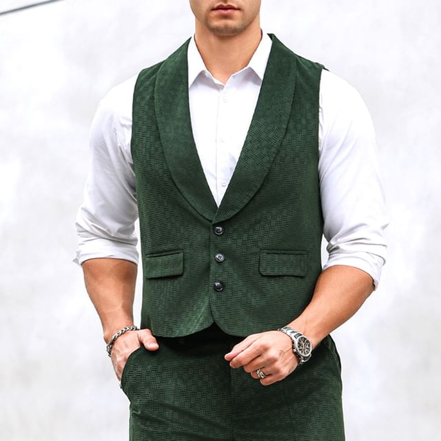FORSETI-Shawl Collar Breasted Single Breasted Vest