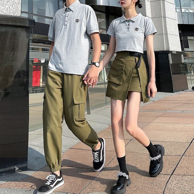 Polo shirt and cargo on sale pants