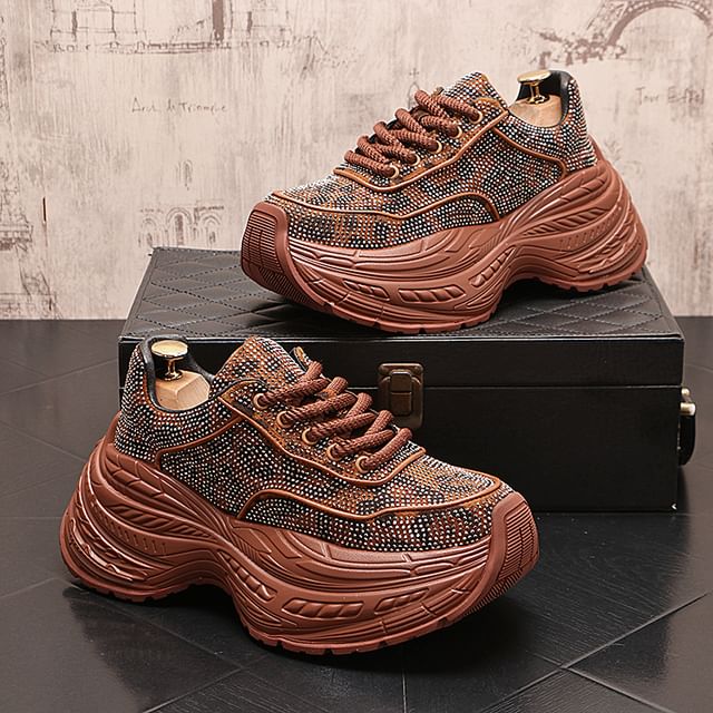 Mr Ozera-Rhinestone Platform Sneakers