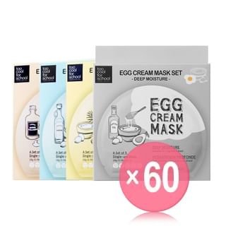 too cool for school - Egg Cream Mask Set - 4 Types (x60) (Bulk Box)