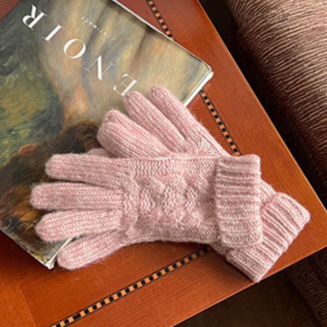 FROMBEGINNING-Cable-Knit Gloves