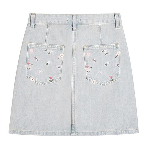 Embroidered denim outlet skirt floral