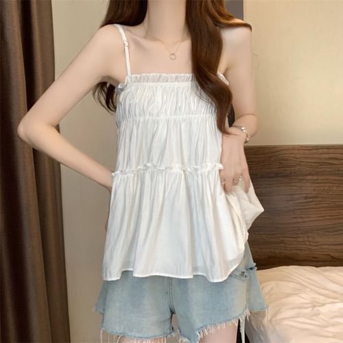 トップス EAPHI TULLE ASYMMETRY FRILL CAMISOLE TULLE ASYMMETRY FRILL CAMISOLE