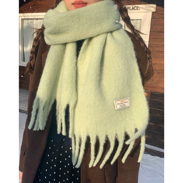 Combon-Fringe Plain Scarf