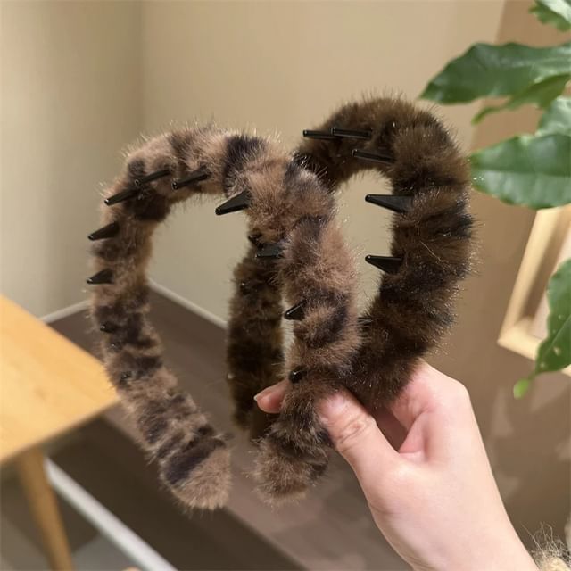 Kiren-Leopard Print Fluffy Headband