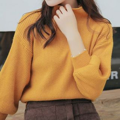 Romantica - High-Neck Puff-Sleeve Sweater Romantica - High-Neck Puff-Sleeve Sweater