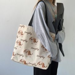 Basaran - Dog Print Canvas Tote Bag Basaran - Dog Print Canvas Tote Bag