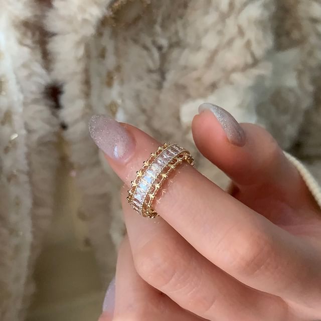 Panda Dama-Rhinestone Open Ring