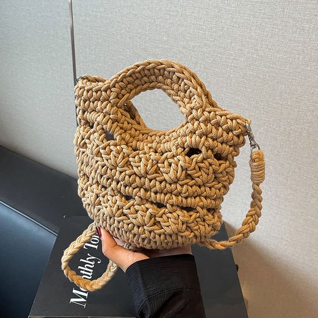 Skyglow-Plain Straw Crossbody Bag