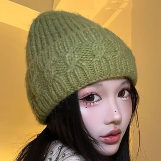 4-4 STUDIO-Plain Knit Beanie