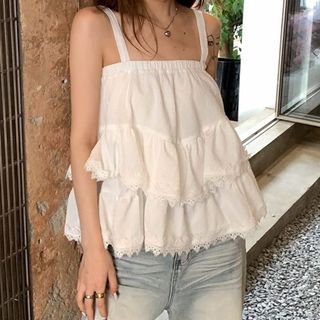 white flowy cami